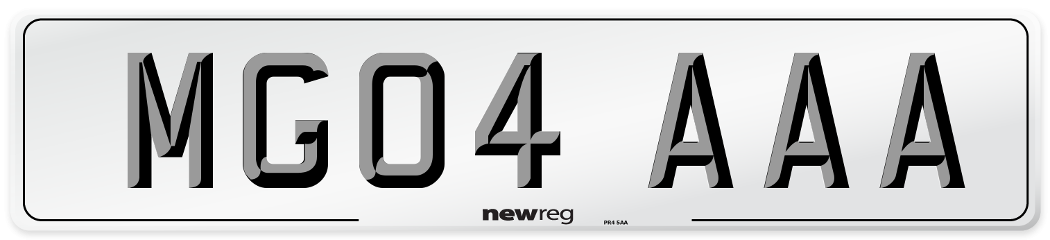 MG04 AAA Number Plate from New Reg